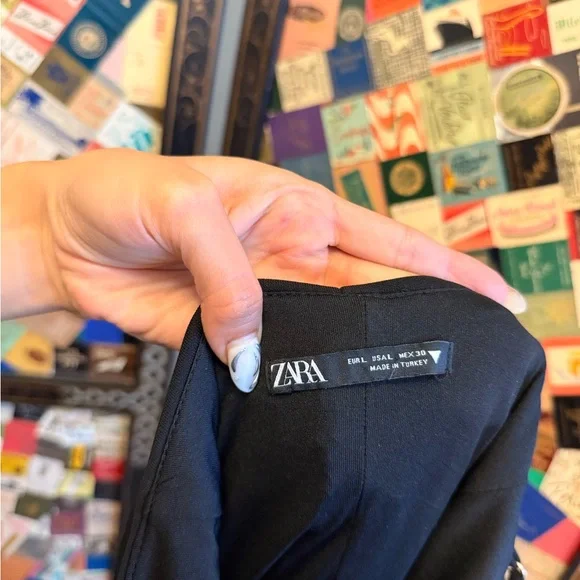 Zara Black Ruched Mini Dress - Picture 3 of 5